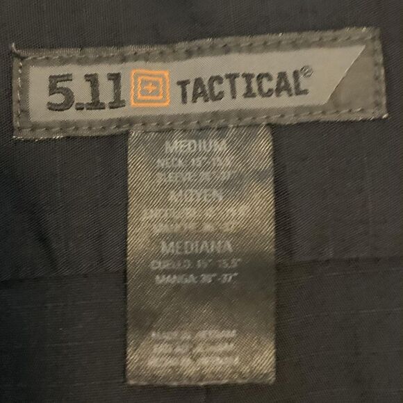 5.11 Tactical Shirt Mens Medium Black Taclite PDU Long Sleeve Police Uniform - Picture 2 of 9